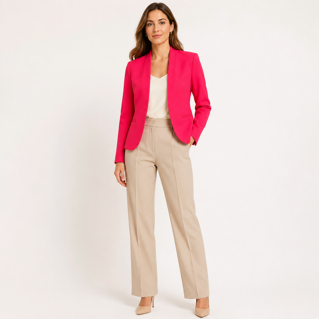 Blazer Abierto rojo espalda