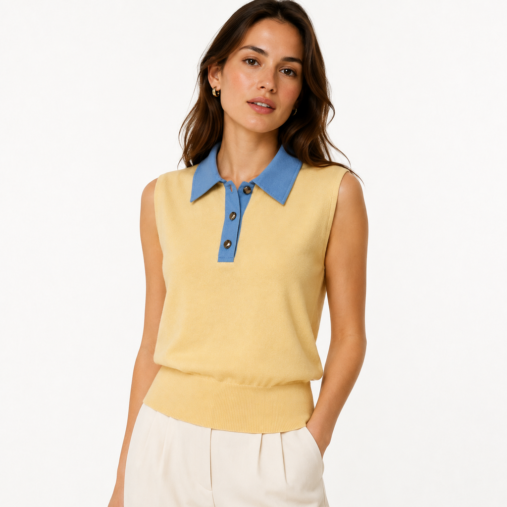 Modelo usando la Blusa Tejida