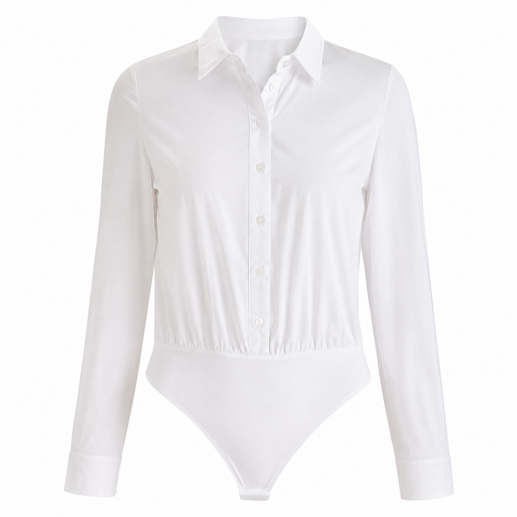 Camisa tipo Body blanco espalda