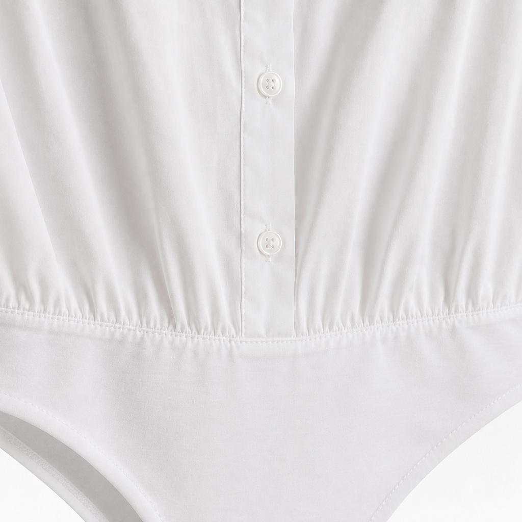 Camisa tipo Body blanco en modelo
