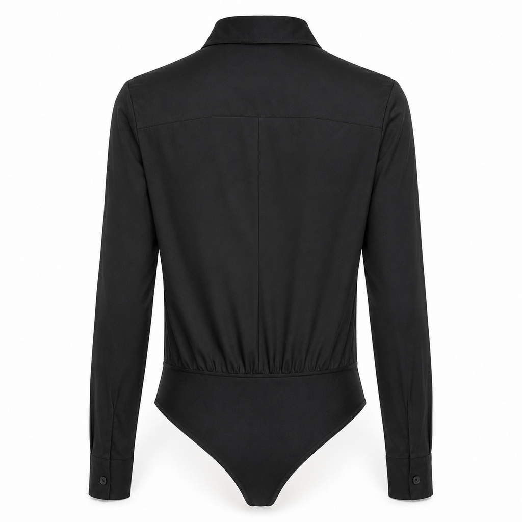 Camisa tipo Body negro espalda