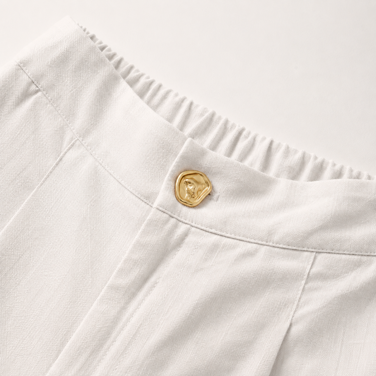 Conjunto de Lino blanco detalle