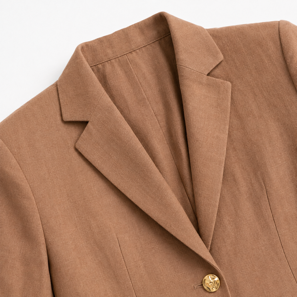 Conjunto de Lino moca detalle
