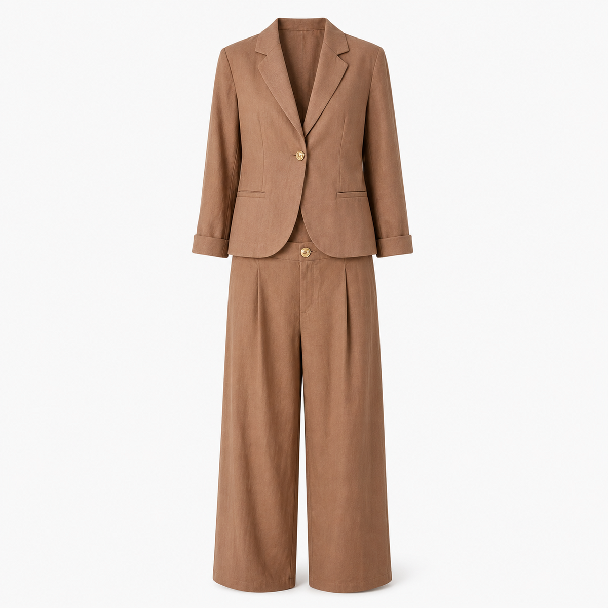 Conjunto de Lino moca frente