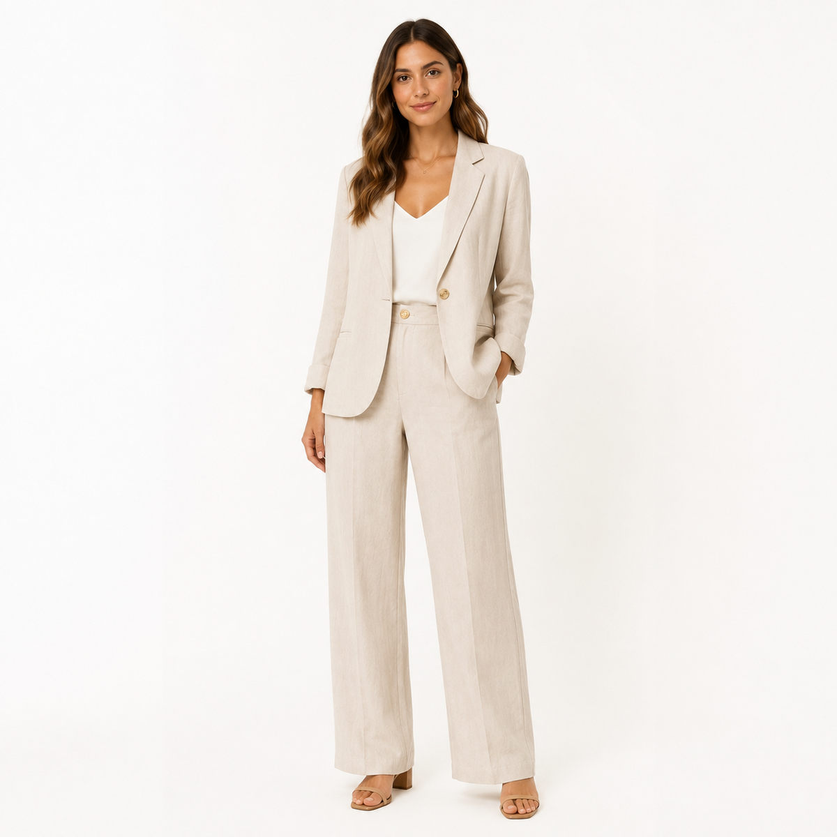 Conjunto de Lino natural en modelo