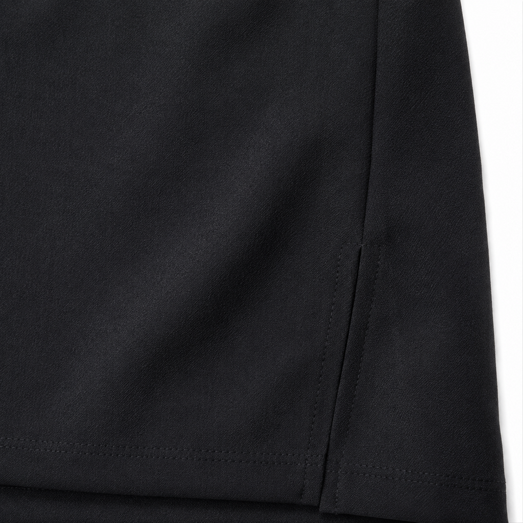 Falda short negra - detalle abertura