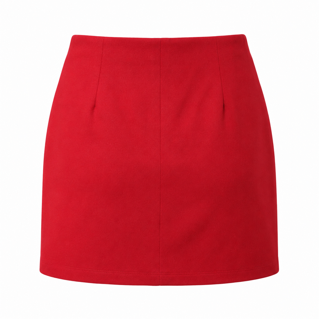 Falda short roja - espalda