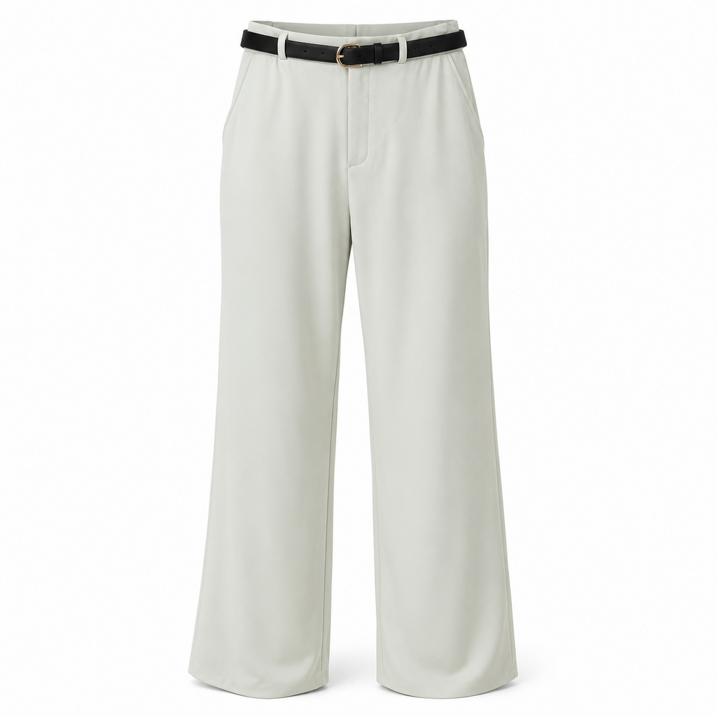 Pantalón con cinturón color mint, vista frontal