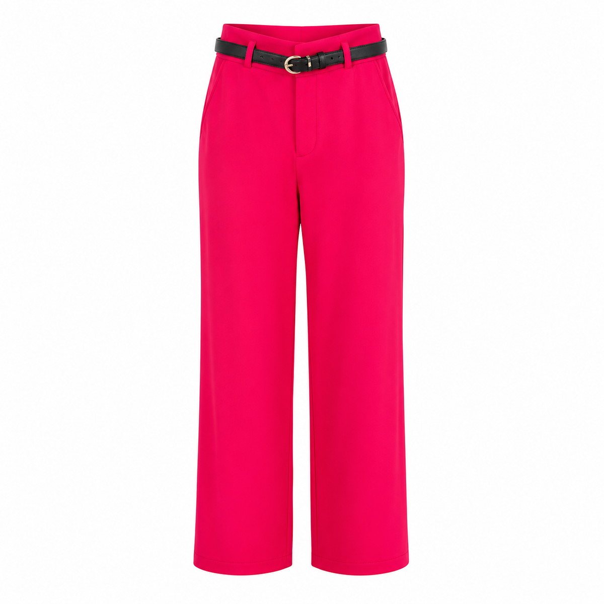 Pantalón con cinturón color rojo, vista frontal
