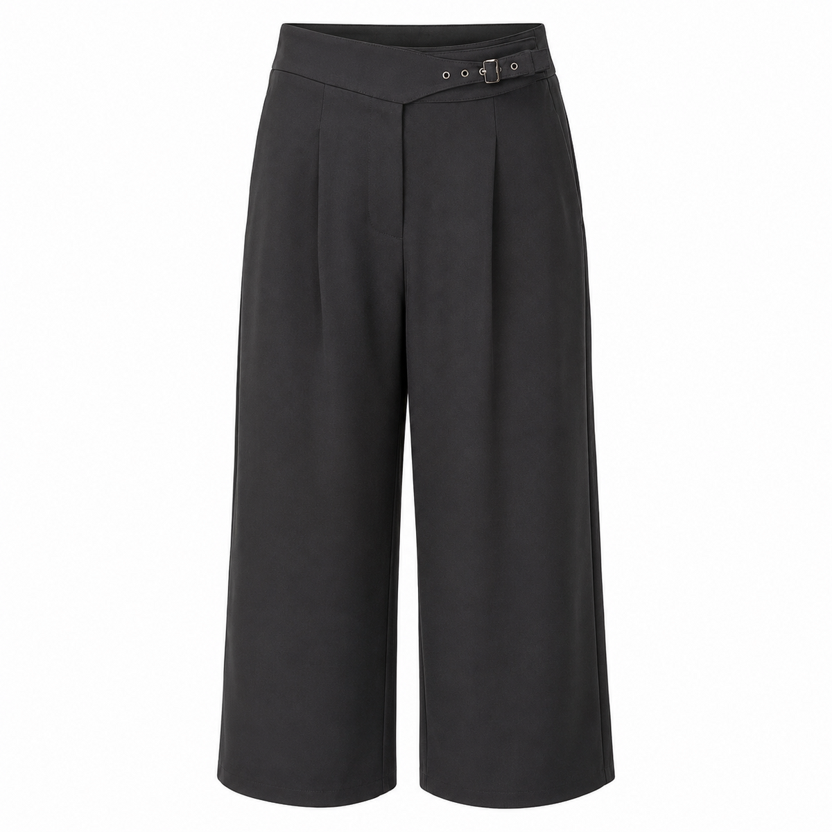 Pantalón negro con hebilla, vista frontal