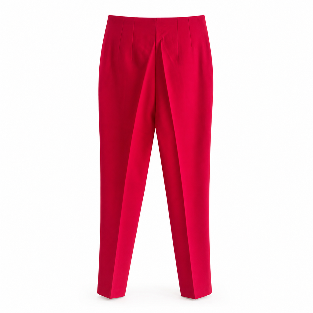 Pantalón de pinzas rojo, vista posterior