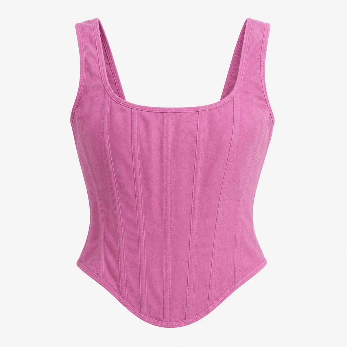 Top tipo corset rosado vista frontal alternativa