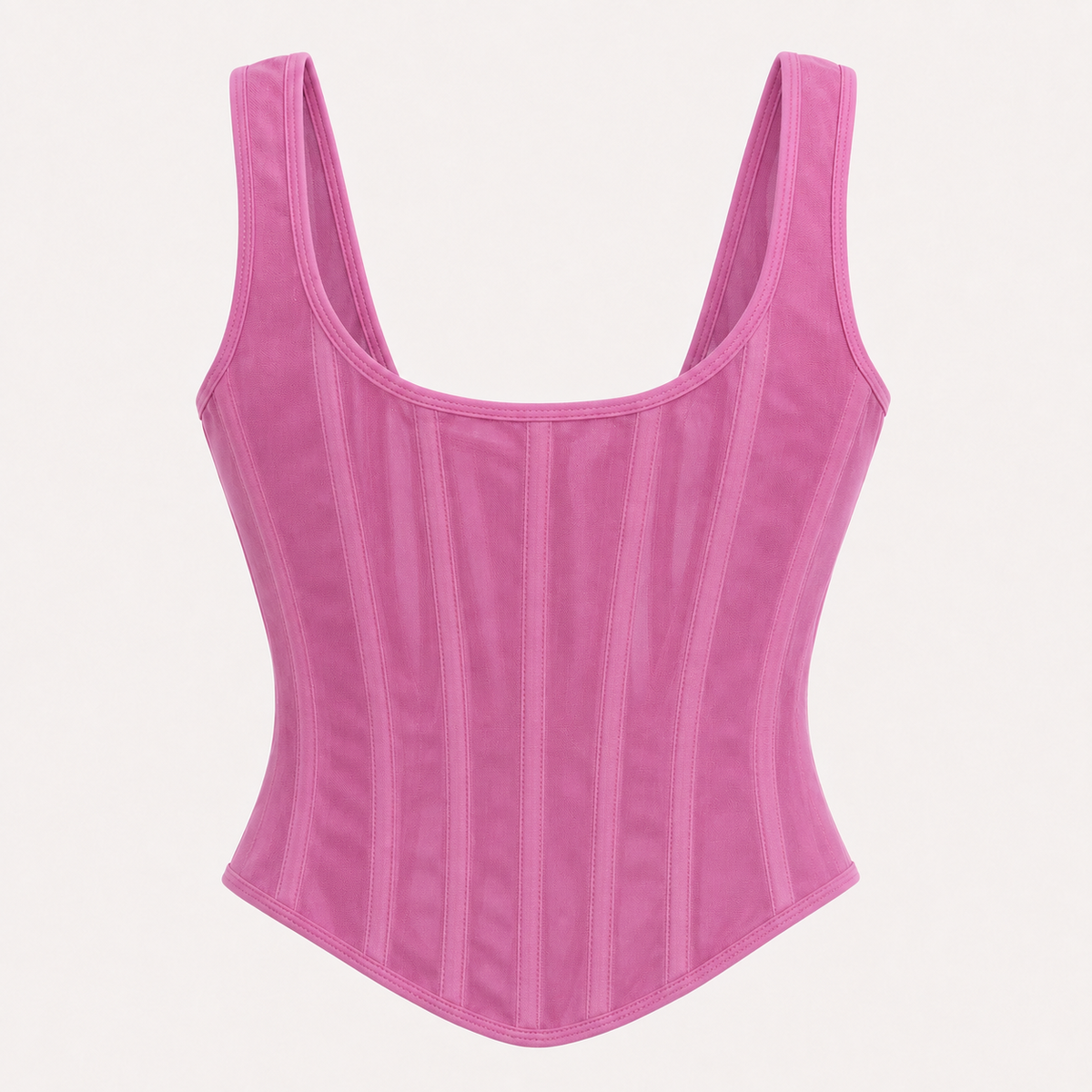 Top tipo corset rosado vista frontal