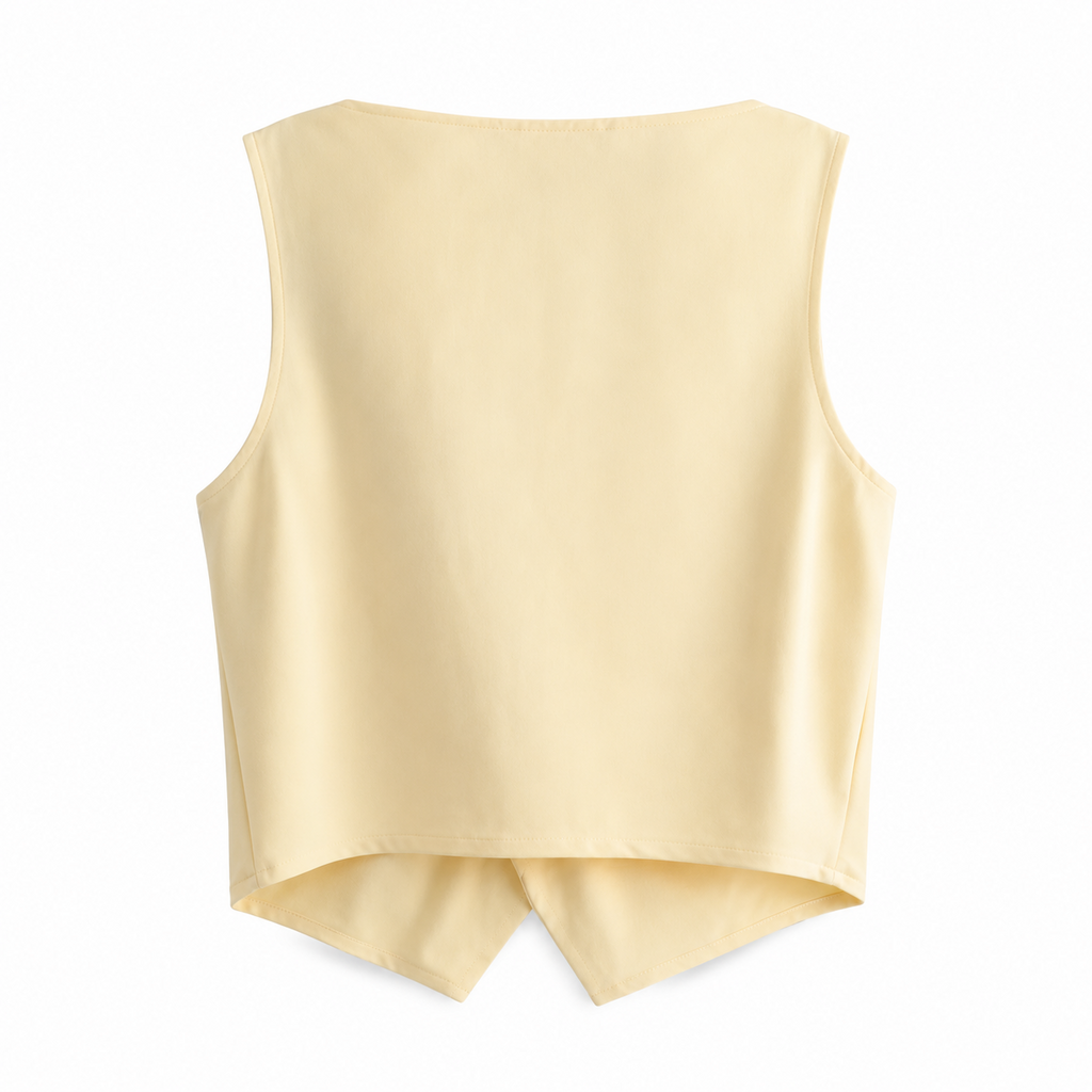 Wrap Top amarillo, vista posterior