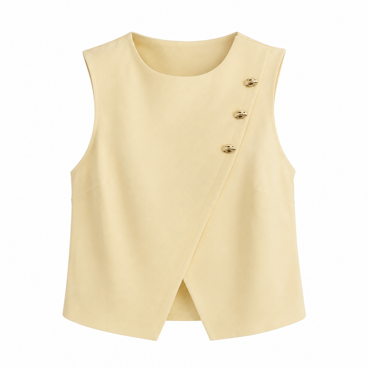 Wrap Top amarillo, vista frontal