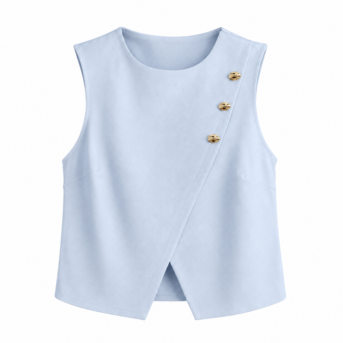 Wrap Top azul, vista frontal